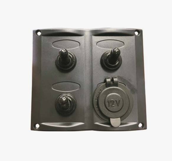 3LÜ SWITCH PANEL ÇAKMAK SOKETLİ 95X105MM - 1
