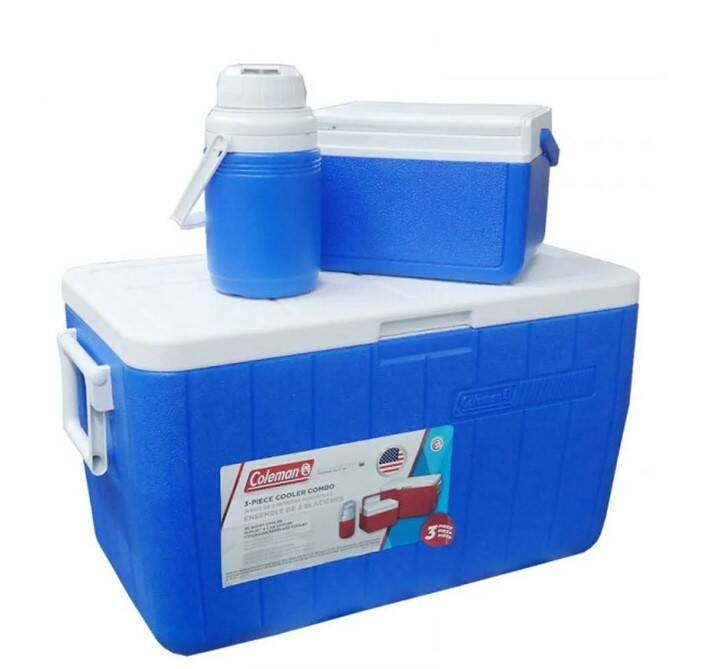 Coleman 3-Piece Cooler Combo 48 QT 45.4 Lt BL Combo 5 QT 3 Gal. C002 Buzluk Set-Mavi - 1