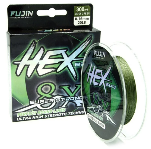 Fujin Hex 8X 300Mt. Moss green Pe Line - 1