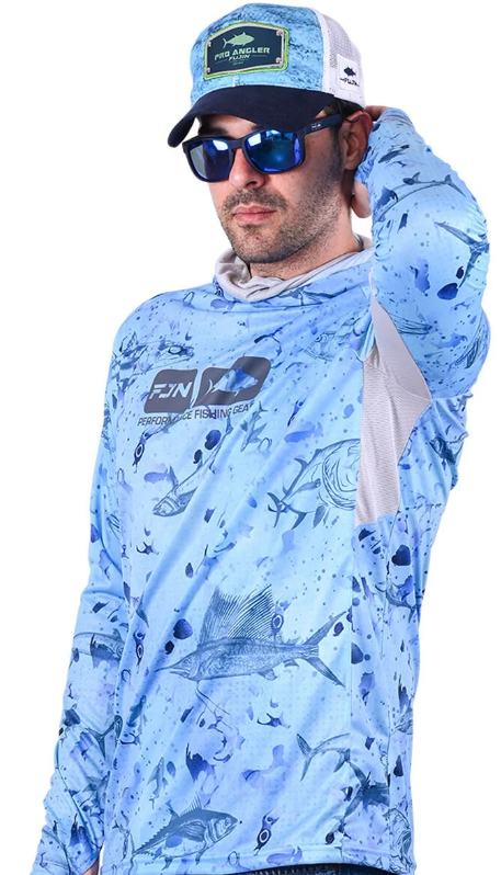 Fujin Pro Angler T-Shirt Blue Fish #L - 1