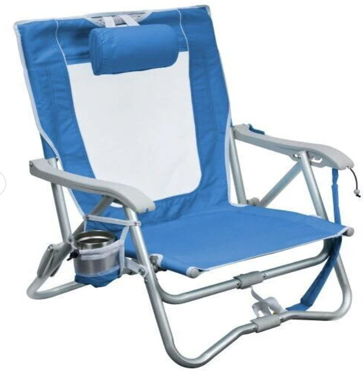  Gci Outdoor Bi-Fold 4 Kademeli Katlanır Plaj Sandalyesi-Mavi - 1
