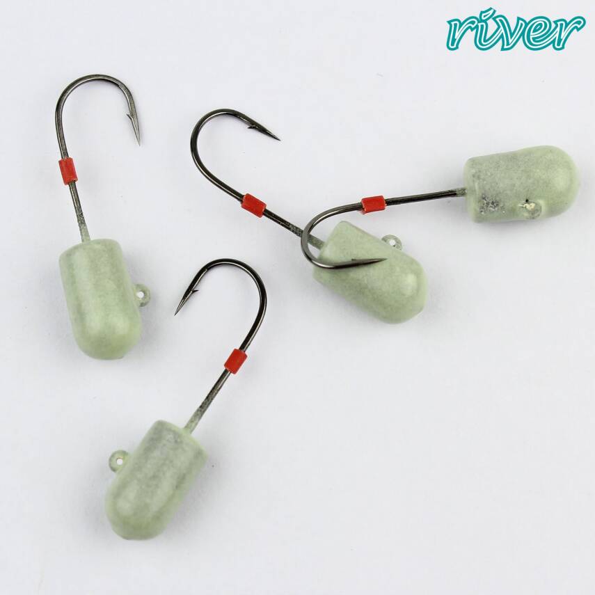 R15-852G RIVER HUNTER JIG HEAD GLOW, 4P - 1