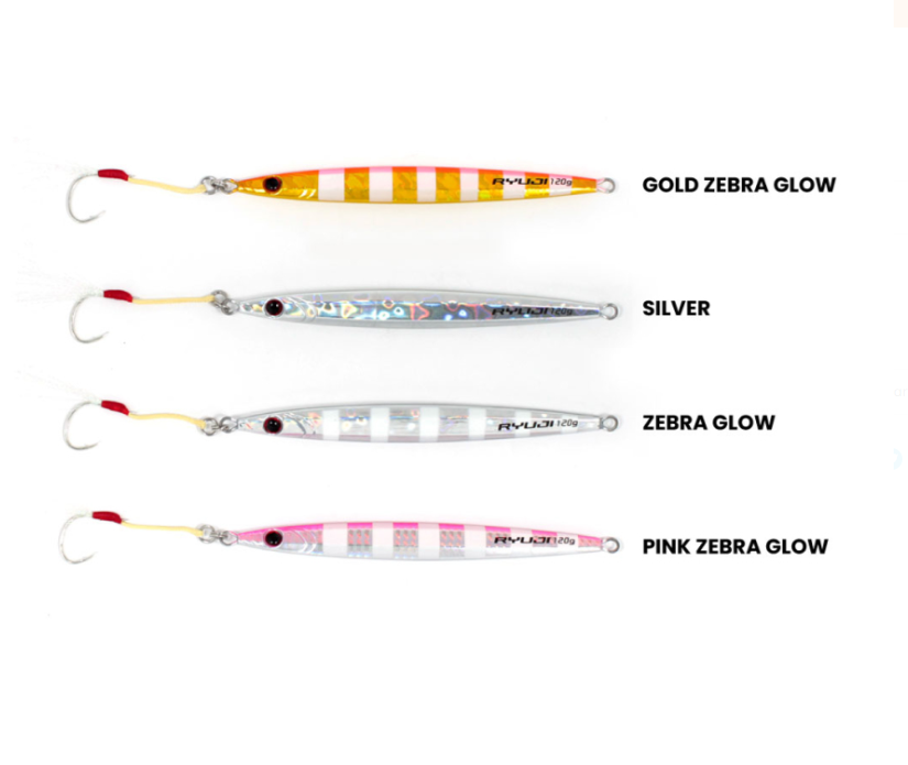 RYUJI SLIM JIG 160GR, ZEBRA GLOW - 1