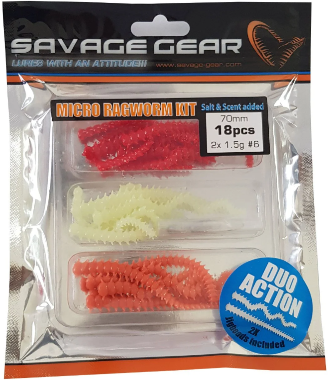 Savage gear Lrf Ragworm Kit 18+2 Adet (UV-Red-Pink-Glow) - 1