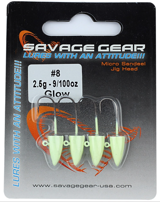 SG LRF Micro sandeel jigghead 1,5g #8 4pcs Glow New - 1