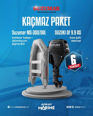 Suzumar MS-300/0AL KATLANIR TABAN – ALUMİNYUM ŞİŞME BOT + SUZUKİ DF 9.9 AS KISA ŞAFT MANUEL - 1